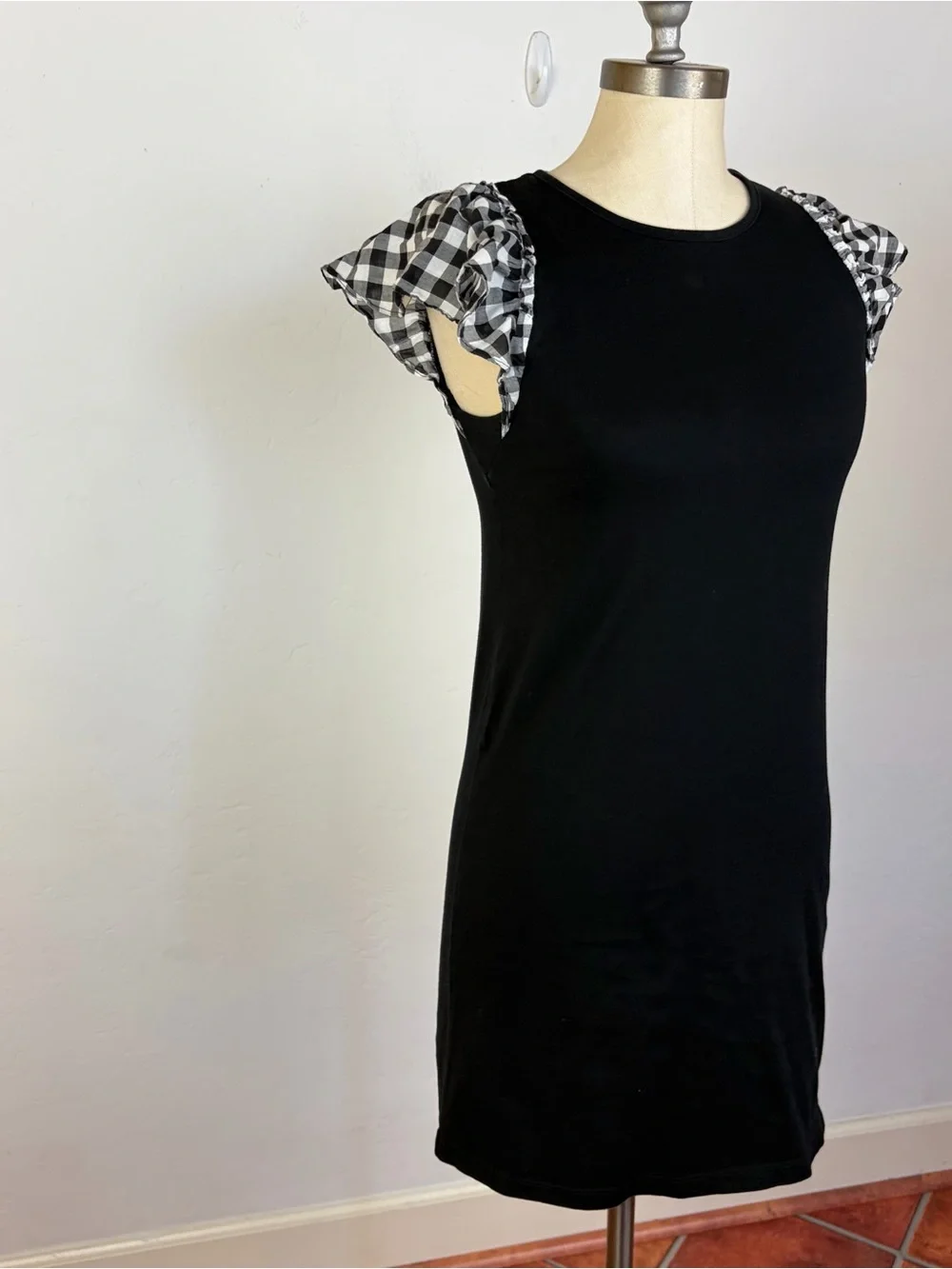 Kate Spade Gingham Flutter Sleeve Dress